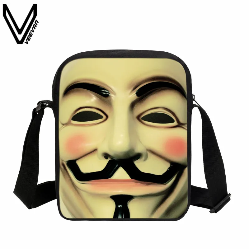 Фото Сумки мессенджеры VEEVANV V с маской для вендетты сумки парней Фокса противогаз