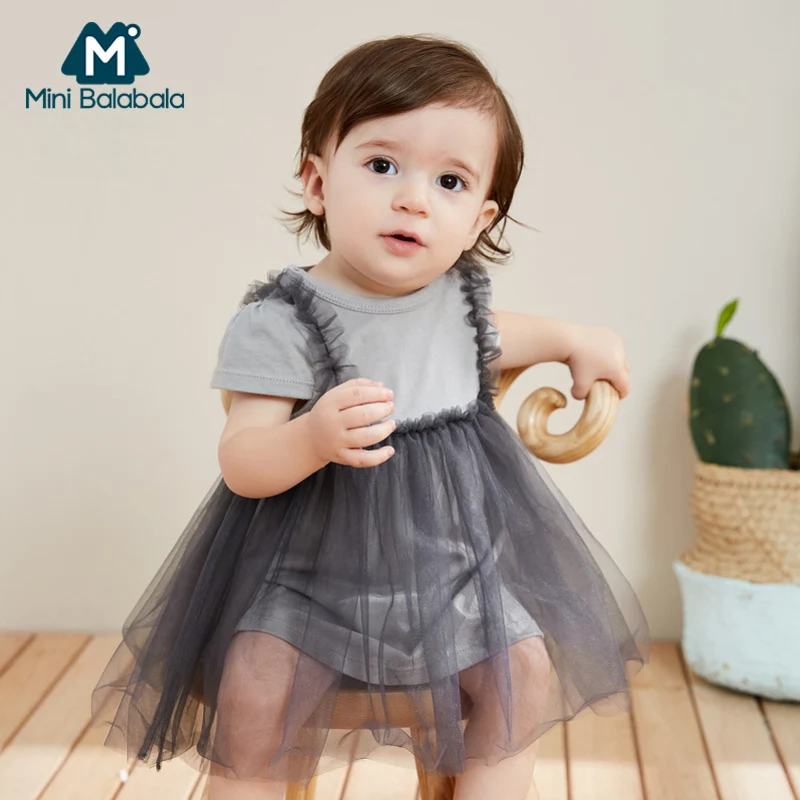 Хлопковое мини платье balabababy Новинка 2019 года летние тонкие платья с короткими