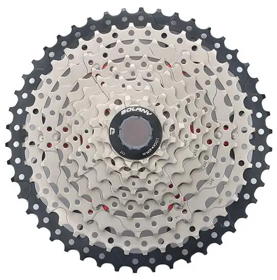 BOLANY 9 27S 11-46T односкоростные горные велосипеды Mtb широкоугольные велосипедные кассетные запчасти звездочки - Цвет: 9S 46T Black cover