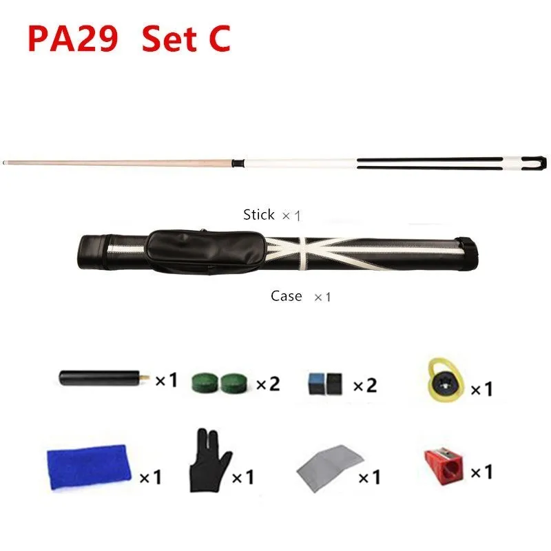 PA29 Set C 10/11. 5/12. 75 мм 58 дюймов бильярдный снукер кленовый кий для пула палка с наконечником кия для девяти шариков поставляется с удлинителем - Цвет: PA29 Set C