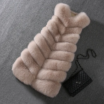 OFTBUY, весенне-осенняя Женская куртка, жилет из натурального меха, женская большая длинная парка из натурального Лисьего меха, пальто без рукавов, роскошная уличная одежда, новинка - Цвет: photo color
