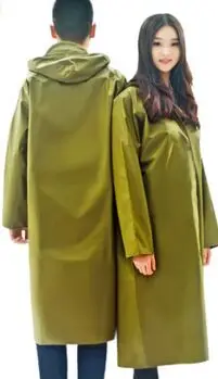 

1pcs Long army yellow raincoat Male and female common Thicker Canvas cloth
