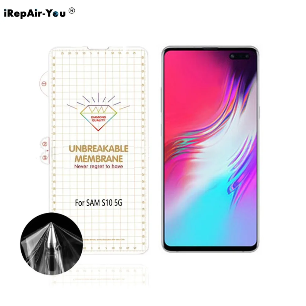 Небьющаяся мембрана мягкая ТПУ Гидрогелевая пленка для samsung Galaxy Fold 4,6 7,3 Note 10 S10 S9 S8 Plus полное покрытие защита экрана