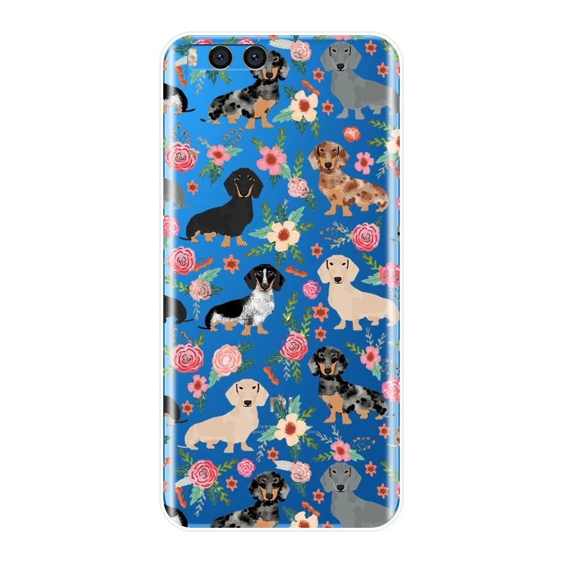 ТПУ задняя крышка для Xiaomi Mi Note Mix 1 2 2S 3 такса собака сердце любовь Kawaii мягкий