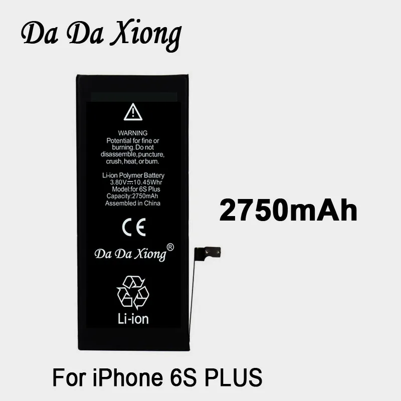 10 шт. оригинальный аккумулятор Da Xiong для iPhone 6S PLUS 2750 мАч запасные батареи с