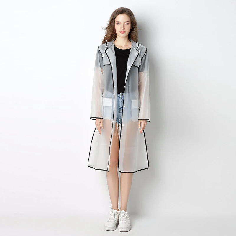 Женское пальто прозрачная толстовка с капюшоном непромокаемая одежда