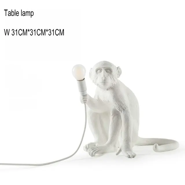 Desk Lamp-white Светильник в виде обезьяны, современный подвесной светильник, AC110V-220V, подставка из смолы, торшер для бара, кофе, гостиной, детского внутреннего освещения, белый цвет - Цвет корпуса: Desk Lamp-white