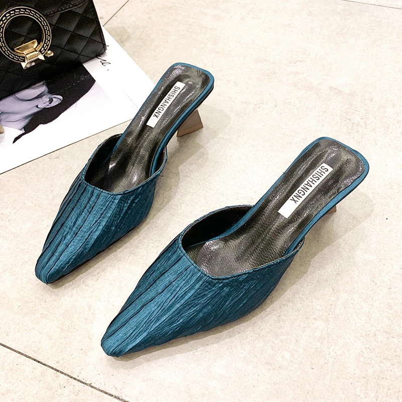 2019 Women Summer High Heels Female Sandals Slippers Pointed Toe Pumps Ladies Shoes Woman Zapatos Mujer | Обувь