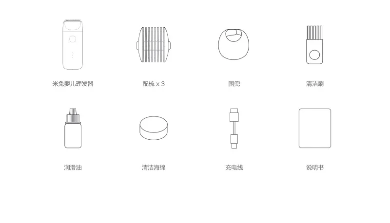 Xiaomi Электрический детский триммер для волос Машинка для стрижки волос USB перезаряжаемая IPX7 Водонепроницаемая машинка для стрижки волос-s для детей