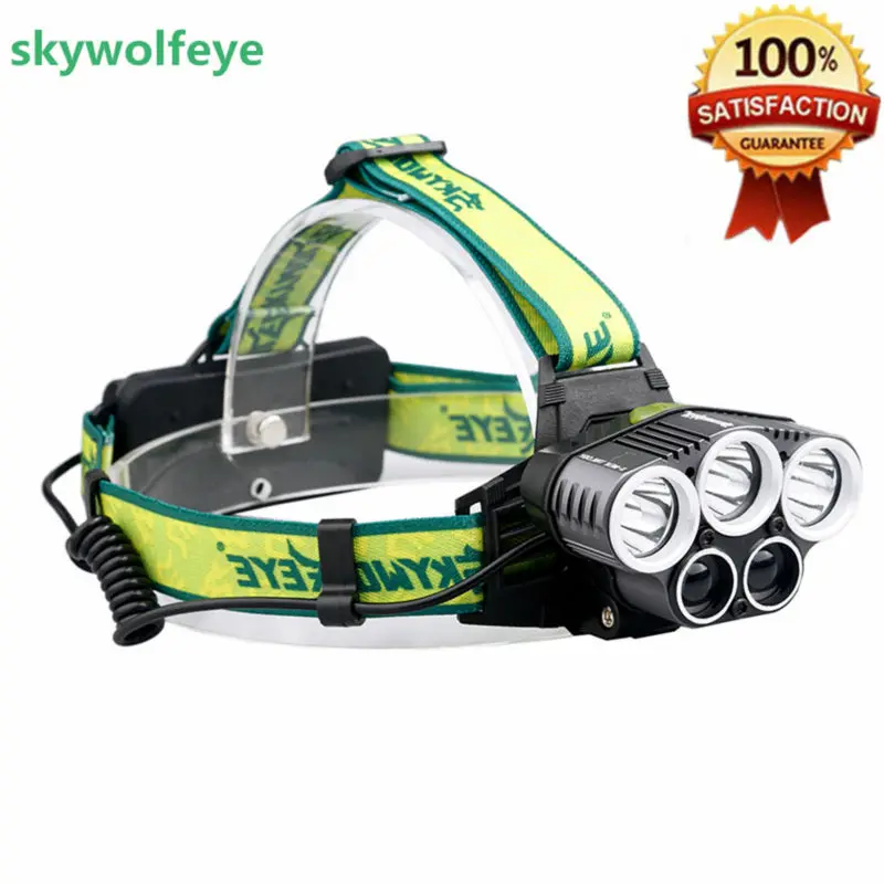 Налобный фонарь светодиодный SKYWOLFEYE лм 20000 XM-L T6 5X перезаряжаемый 2 аккумулятора 18650