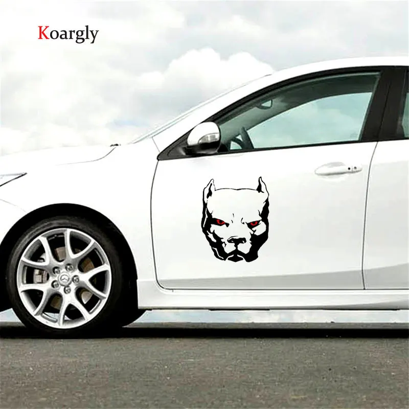 Koargly 30*37 см 18*22 красные глаза собака питбуль glasse автомобилей наклейки для авто