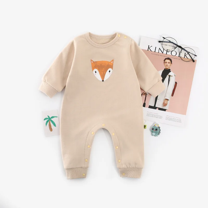 Одежда для малышей 0-2 лет осень 2018 новое боди с изображением животных | Детская