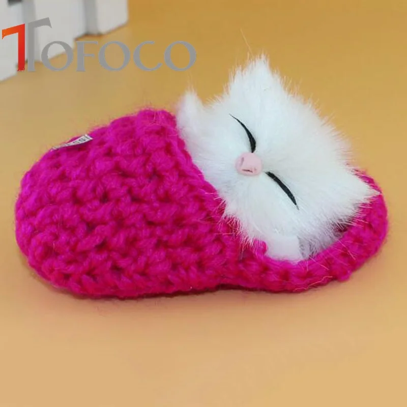 TOFOCO супер милые Имитационные издающие звук обуви котята коты плюшевые игрушки в
