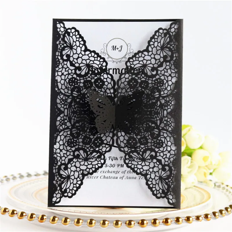 Весенние свадебные приглашения с бабочкой лазерная резка для вечеринок разные
