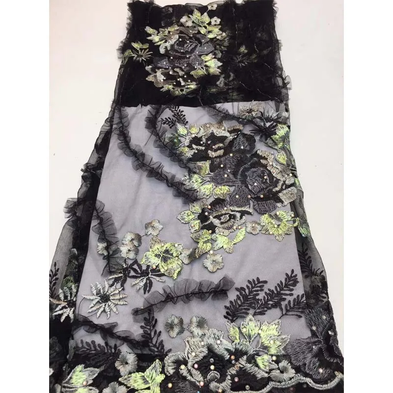 Кружевная африканская французская кружевная ткань с 3D цветком