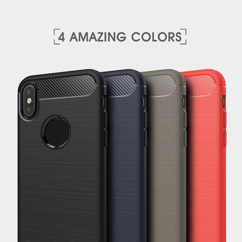 For iPhone X XS XSMAX XR Soft Silicone Armor TPU Bumper Carbon Fiber phone case shockproof cover 8 7 6 6s plus 5 5S SE |
