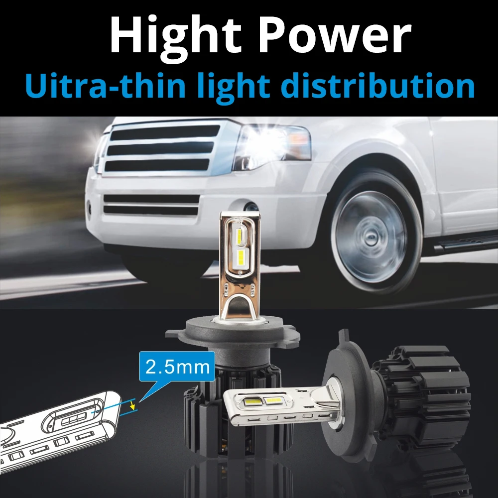 2X H4 H7 9012 5202 H16 H8 100 W 13600Lm IP67 Авто Светодиодная передняя лампа автомобильная фара противотуманная фара 6000 K автомобильное освещение HID Light Blubs