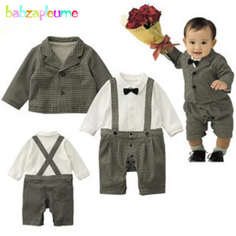 babzapleume 2PCS/3-24M/spring autumn newborn baby boys clothes gentleman suits 1st birthday outfits infant clothing sets BC1382 |