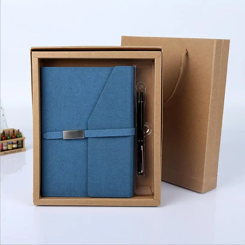Dark Blue A5 блокнот набор из искусственной кожи дневник блокнот с ручкой расписание еженедельник бизнес-подарочный набор канцелярские принадлежности Школьные принадлежности - Цвет: Dark Blue