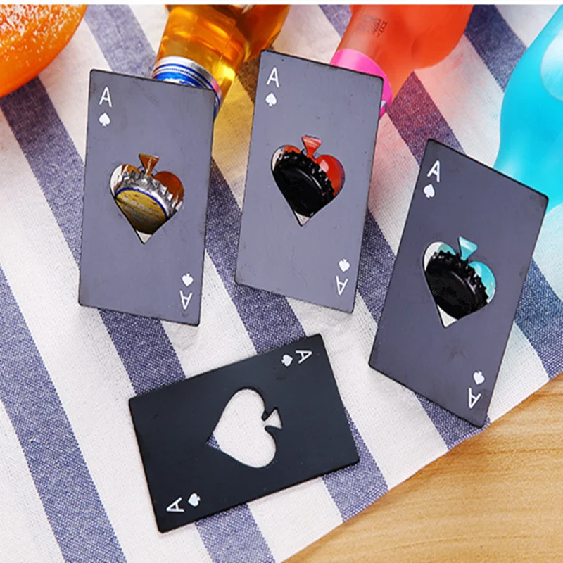 Черная/серебряная карточка для покера открывалка пива персонализированная