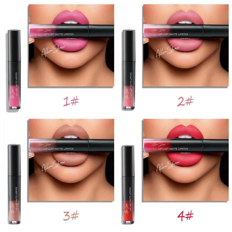 Макияж для губ, губная помада, Матовая жидкая длительный Make Up сексуальный отделкой в виде красных губ матовый Водонепроницаемый, Длительное Действие, Коврики 12-Цвет женские Помады для губ