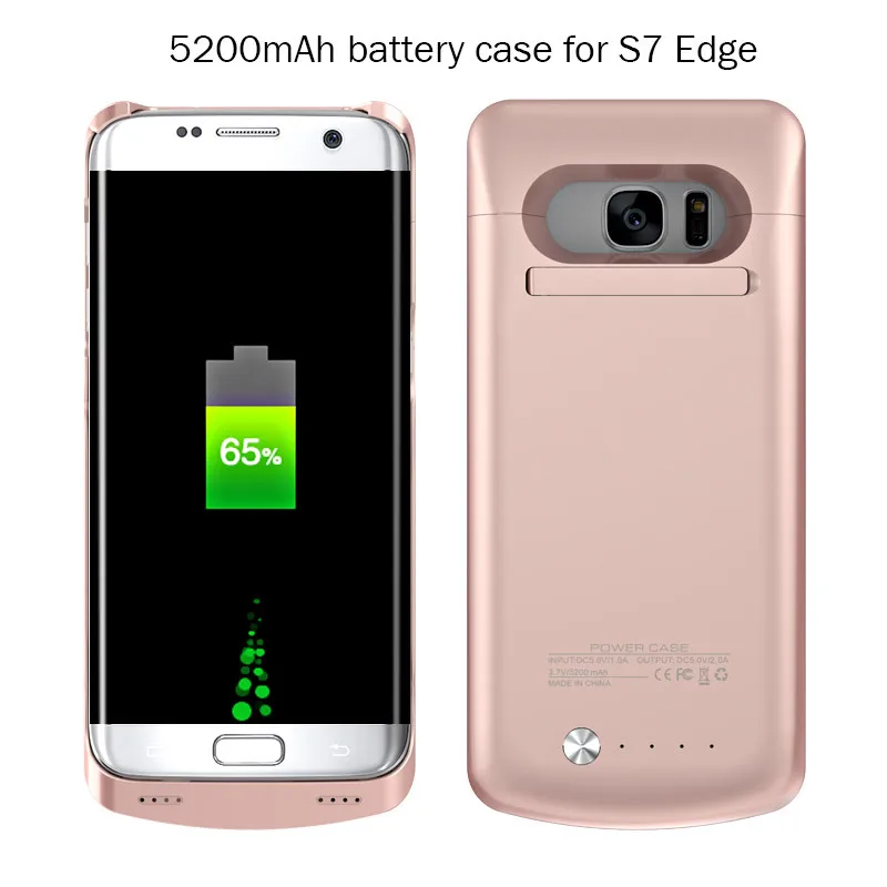 Розовый Для S7edge Батарея 5200 мАч Перезаряжаемые внешний Батарея зарядный чехол Батарея для Samsung Galaxy S7edge - Цвет: Розовый