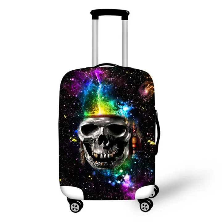 CC3218 FORUDESIGNS, защитный чехол для путешествий, пылезащитный чехол с черепом для 18-28 дюймов, чехол, эластичное водонепроницаемое покрытие чемодана - Цвет: CC3218