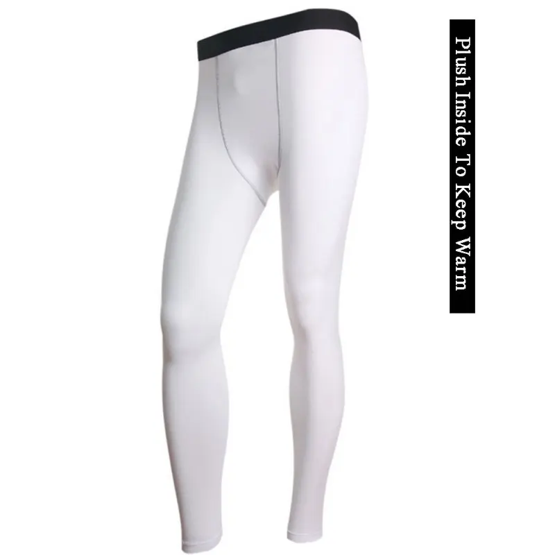 

Man Pants Brushed Elastic Tights Long Joggers Slim Fitness Trousers Autumn Warm Outdoor Sport Compression