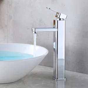 Смеситель Vidric для горячей и холодной воды с одним отверстием, смеситель с высоким покрытием для раковины в ванной комнате