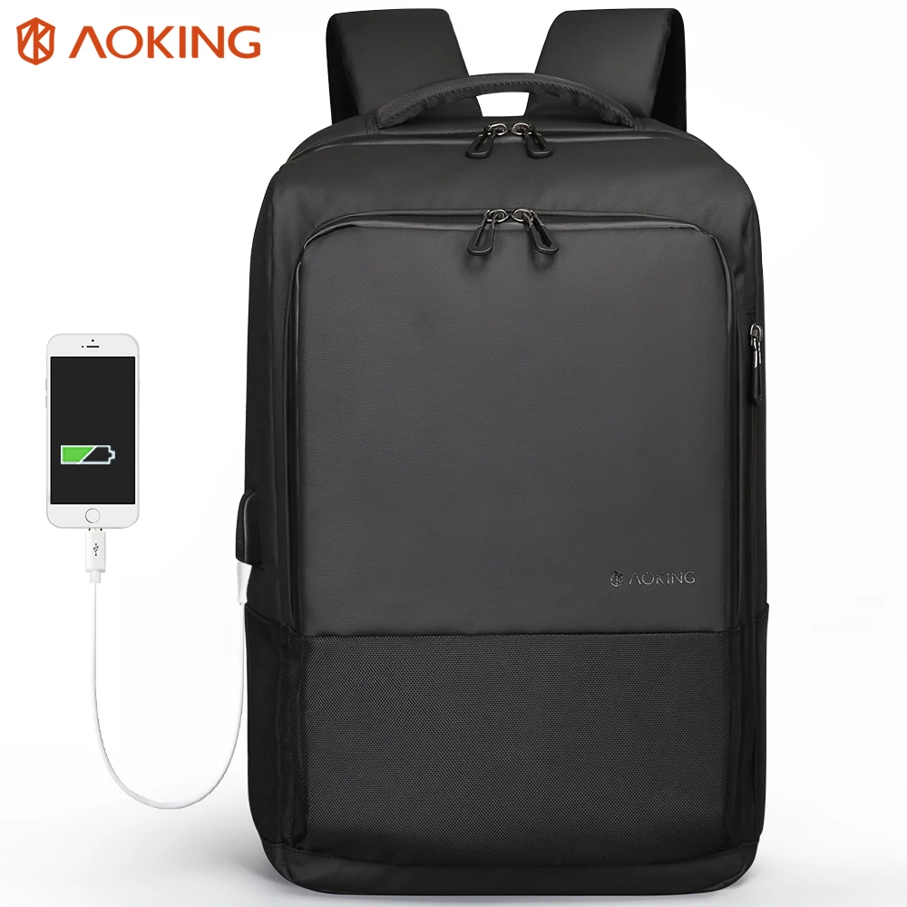 Модный мужской рюкзак Aoking с USB зарядкой водонепроницаемый для ноутбука 15 6 дюйма
