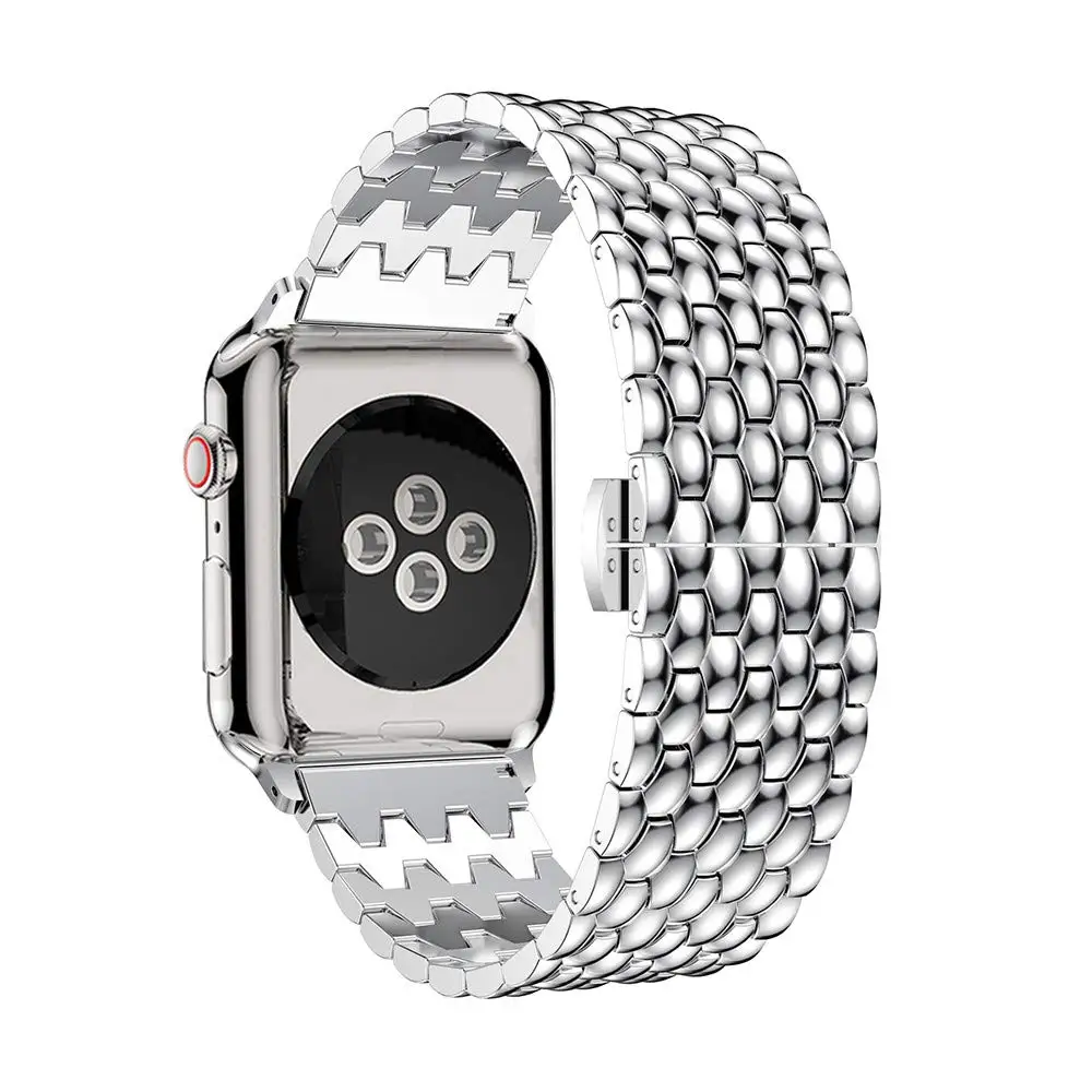 Ремешок из нержавеющей стали для Apple Watch 38 мм 42 мм металлический сменный Браслет для Apple Watch 4 5 ремешок 44 мм 40 мм ремешок серии 5