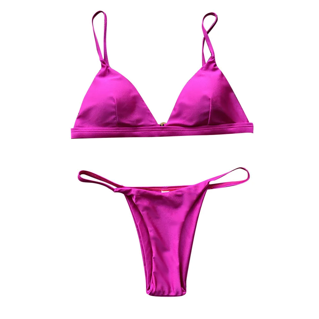Hot Pink Летний купальник, женский сексуальный комплект бикини, Женский Бразильский купальный костюм, женский розовый бикини с высокой талией, пуш-ап купальник для женщин - Цвет: Hot Pink