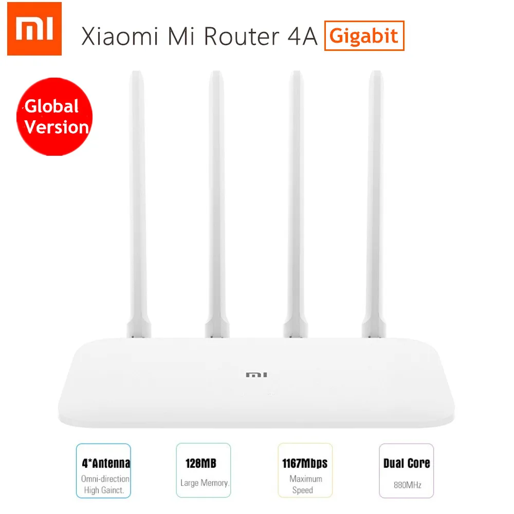 Xiaomi Mi 4A роутер гигабитная версия 2 4 ГГц 5 WiFi 16 Мб ROM 128 DDR3 Антенна дистанционное