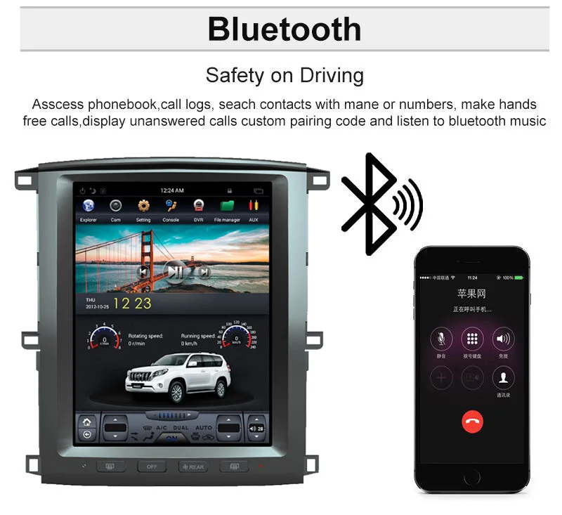 Android 7,1 Tesla Стиль 12 дюймов автомобиль без DVD плеер gps навигация для TOYOTA LAND CRUISER LC100 03 Радио Стерео Satnav мультимедиа