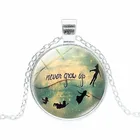 XUSHUI XJ модные ювелирные изделия Питер Пэн и Венди кулон ожерелье никогда не вырастет Цитата стекло кабошон цепь колье ожерелье