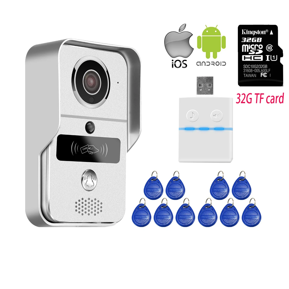 RFID беспроводной Wifi видео телефон двери Водонепроницаемый дверной звонок Домофон