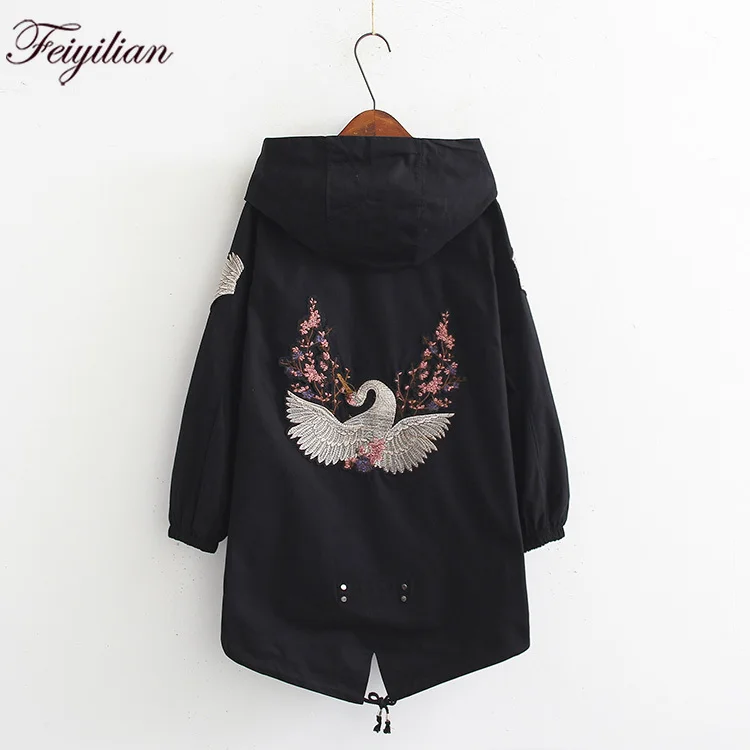 Женский Тренч с капюшоном Повседневная Верхняя одежда большого размера 4XL