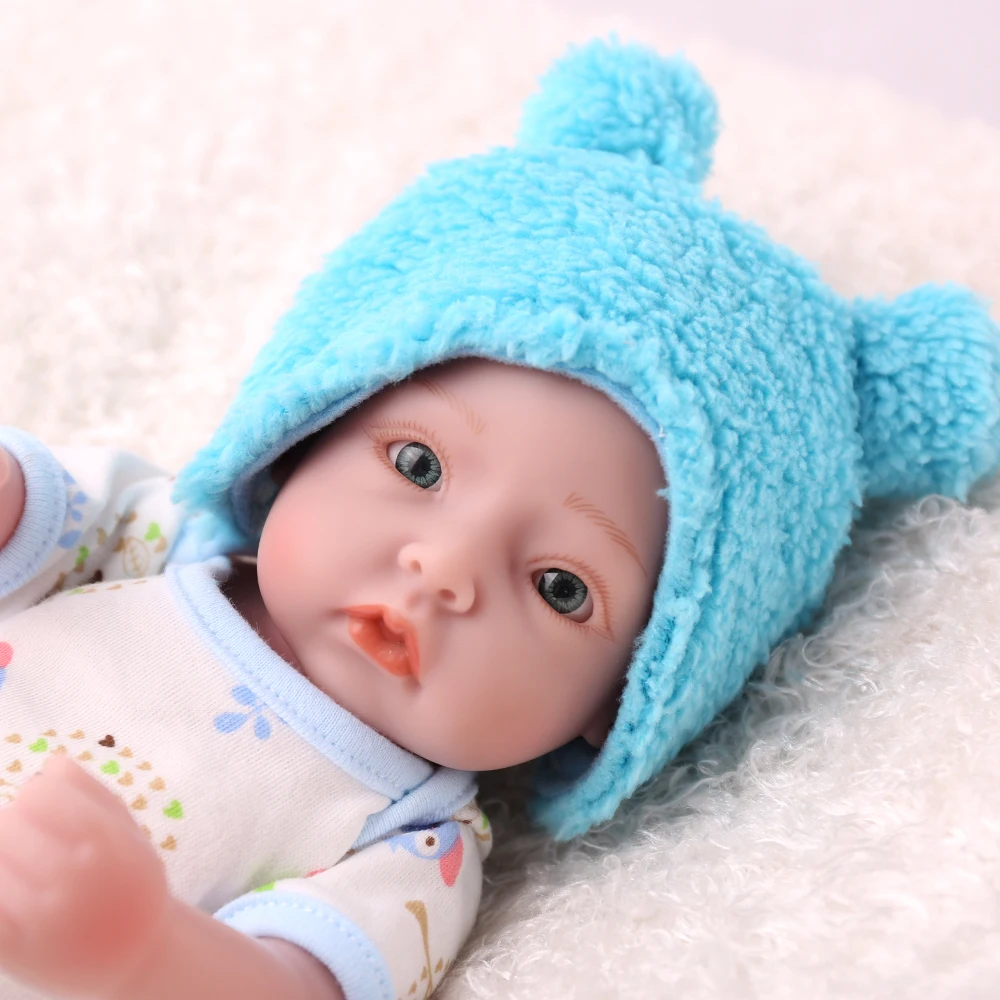 KAYDORA Reborn Baby Doll Mini 10 дюймов синий мальчик полный винил силиконовый милый Близнецы