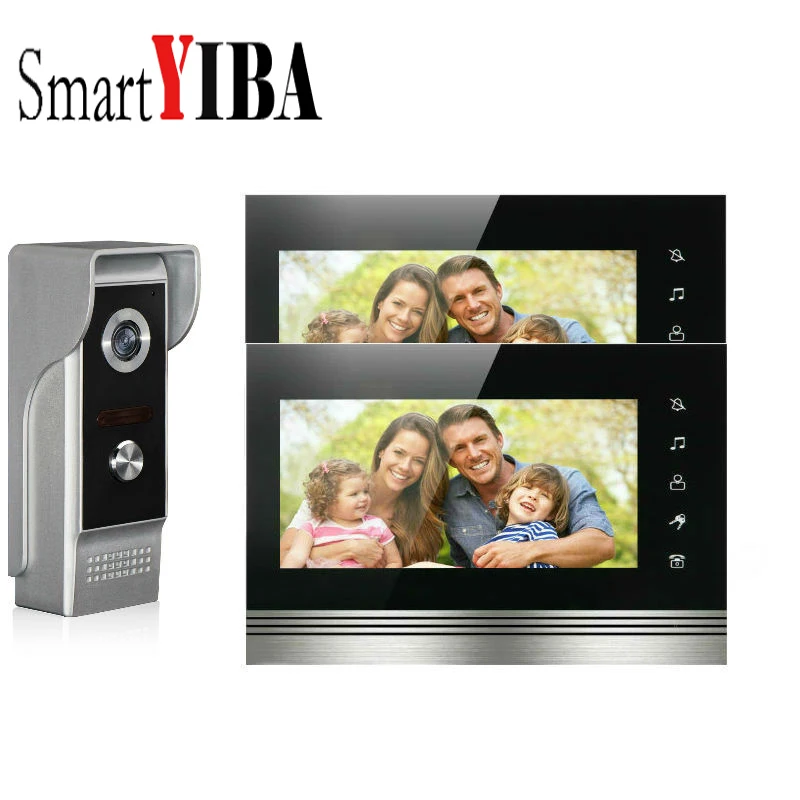 SmartYIBA 7 дюймов ЖК дисплей TFT Видео Домофон сенсорный Экран 2 монитора Цвет