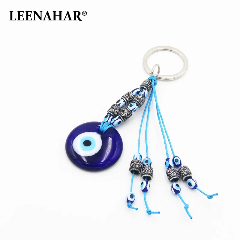 LEENAHAR 1PC голубой кулон со сглаза брелок ручной работы из смолы с рисунком