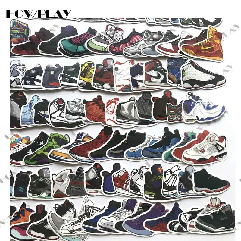 HowPlay air jordan наклейки на кроссовки водонепроницаемые багажные чемоданы водонепроницаемые наклейки граффити балансирующие наклейки на скейтборд для автомобиля