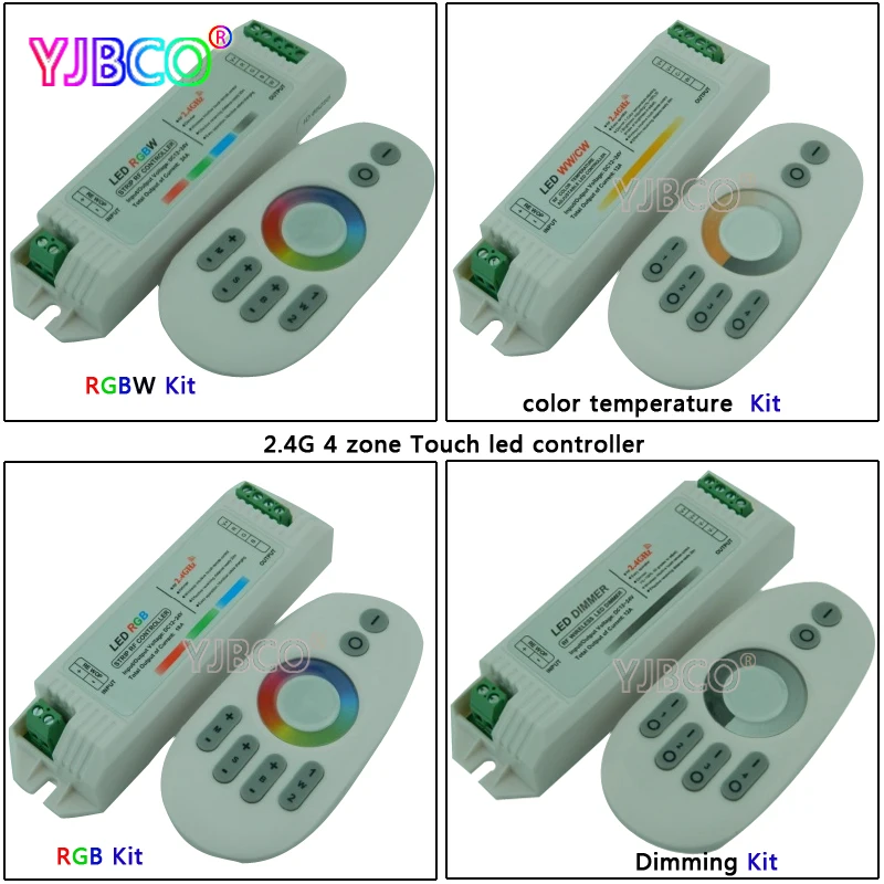 2 4 г зоны led диммер затемнения (один цвет)/цветовая температура/RGB/RGBW светодиодный
