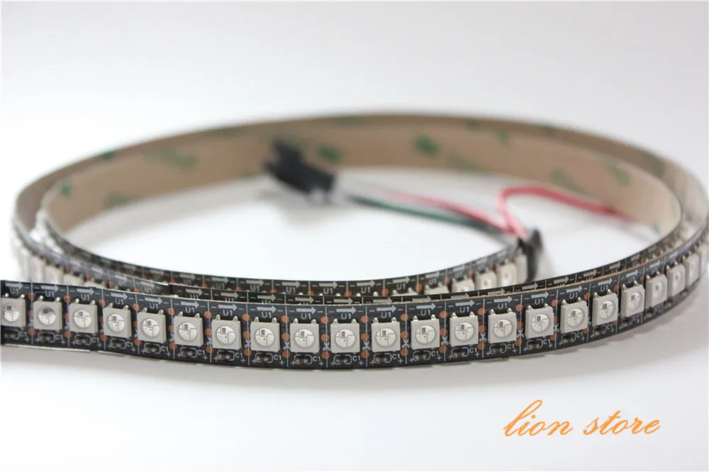 144 пикселей ./м WS2812B Чип Белый/Черный PCB WS2811 IC цифровая RGB Светодиодная лента 5 в