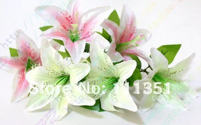 100 шт. искусственные шелковые украшения для сада 2 цвета|wedding garden decoration|artificial lily