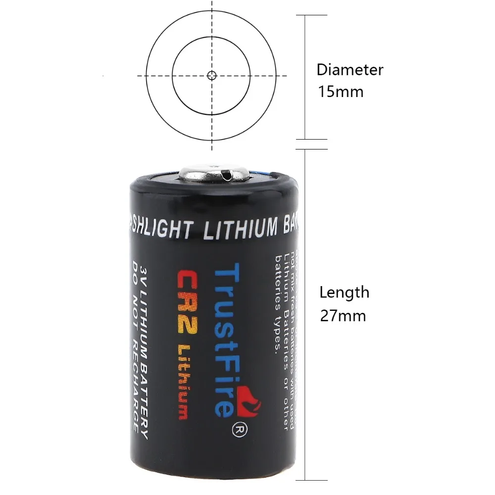 2 шт.! TrustFire CR2 3V 750mAh литиевая батарея с предохранительным клапаном для