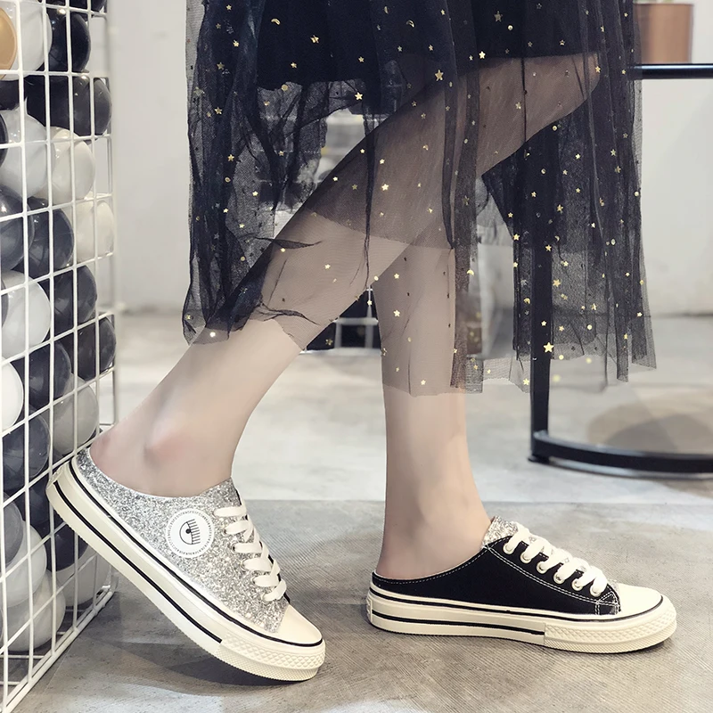 Новинка 2019 года Женские Блестящие Кроссовки летняя удобная повседневная обувь