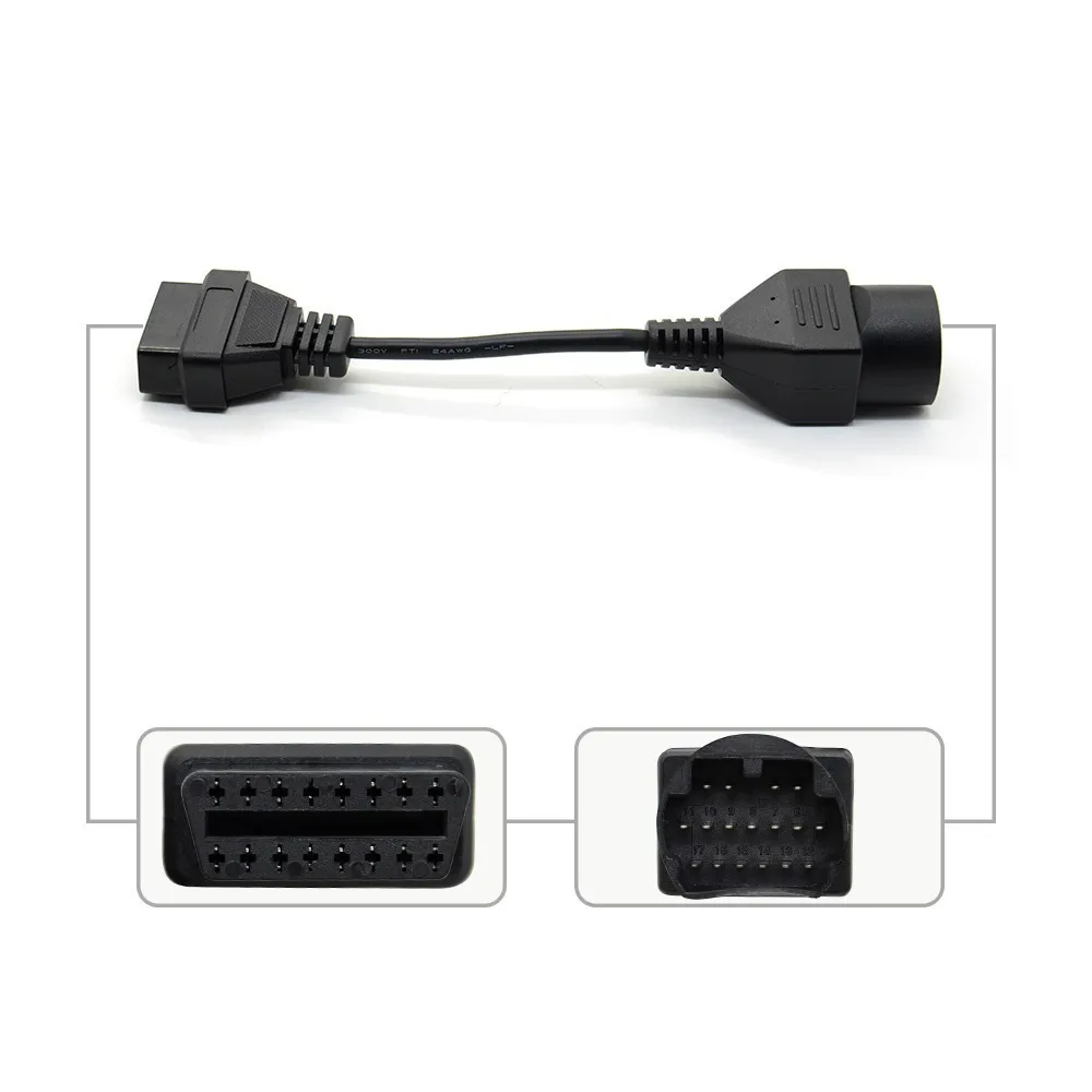 OBD2 17 Pin до 16 Кабель OBDII кабель диагностический Соединительный адаптер для