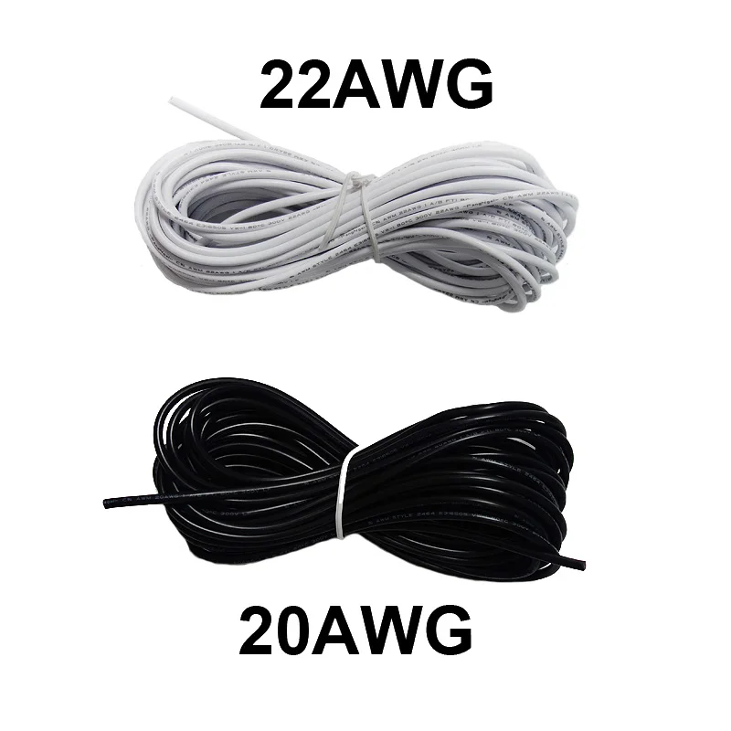 10 м 2Pin 20AWG 22AWG светодиодный Электрический белый/черный удлинитель Мощность