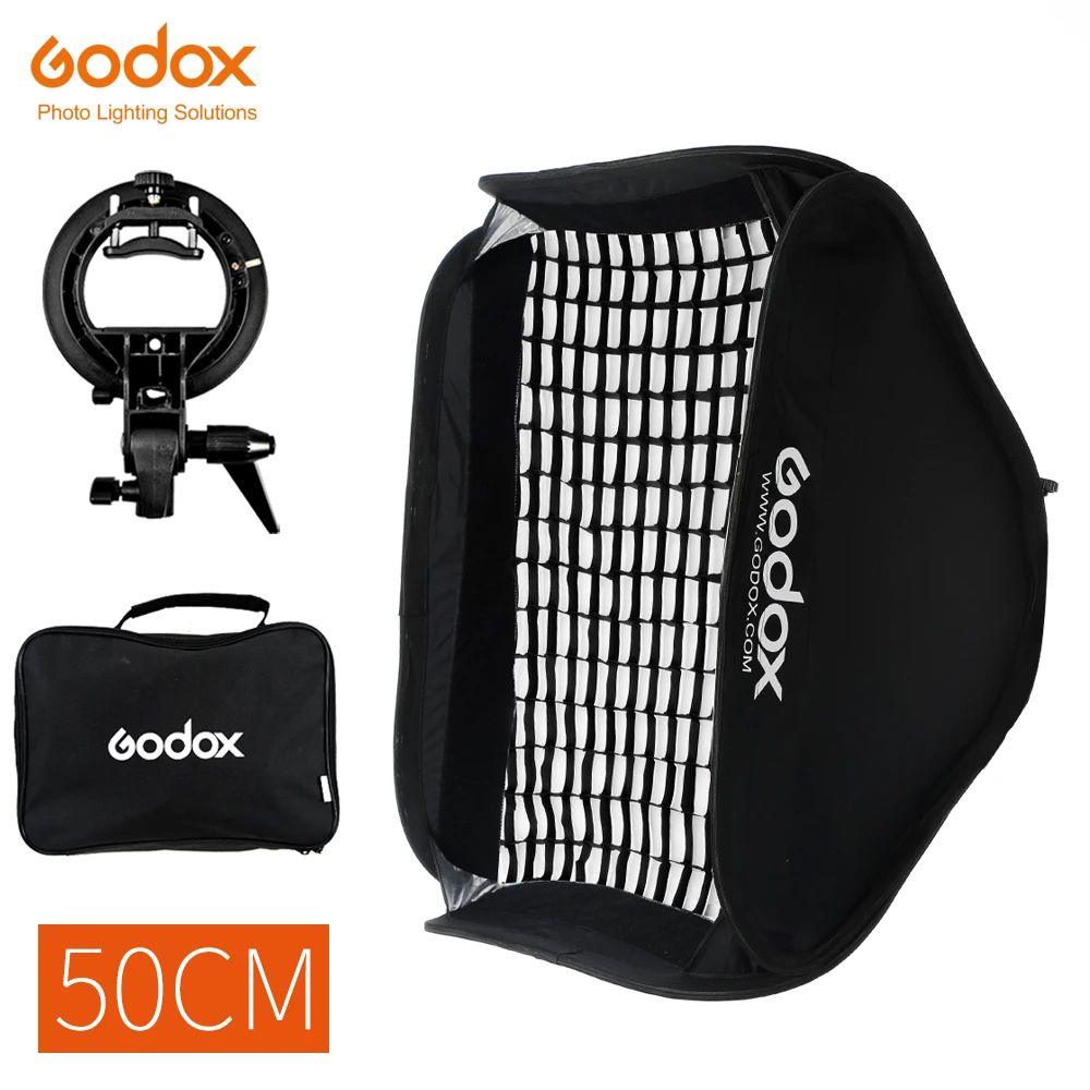 Godox Pro Регулируемый софтбокс для вспышки 50 см x комплект сотовой сетки с S образным