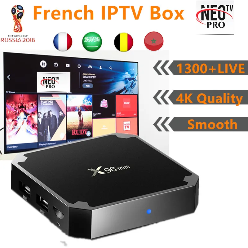 Французский IP tv X96mini 4k Android tv Box 7,1 Франция арабский Бельгия Morroco IP tv подписка 1300+ live smart tv телеприставка